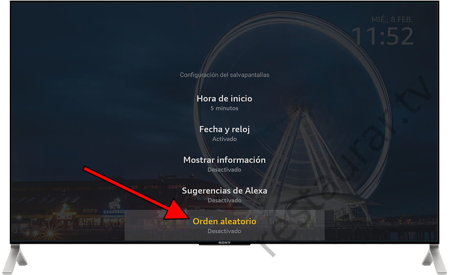 Configuración del salvapantallas Fire TV