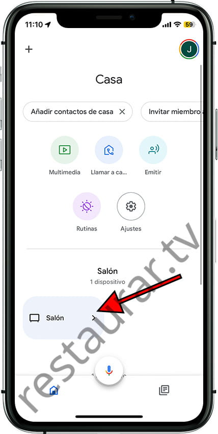 Pulsa sobre el dispositivo Google Chromecast