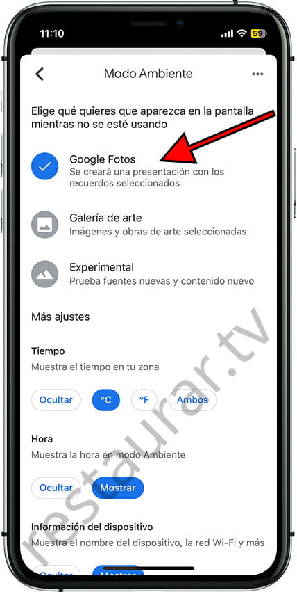 Google Fotos como origen de las fotos
