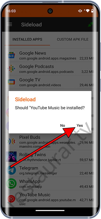 Confirmar instalar apk con Easy Fire Tools