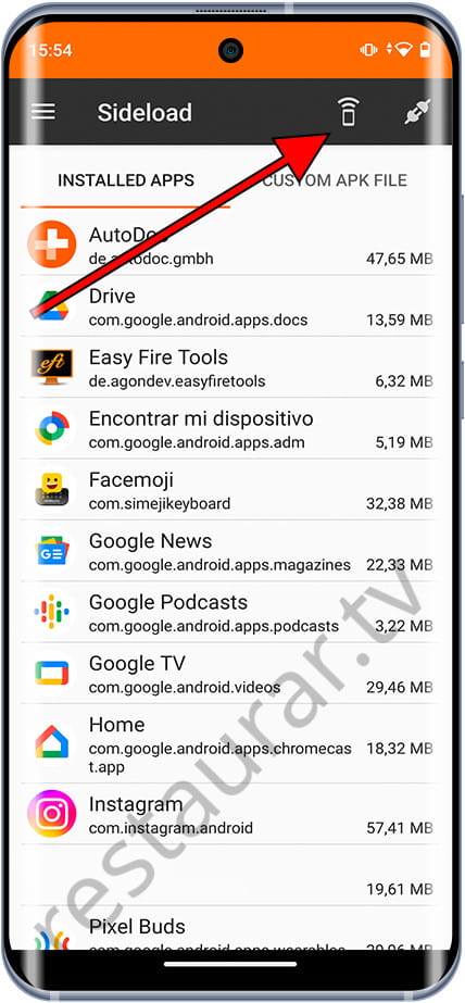 Buscar dispositivos en Easy Fire Tools