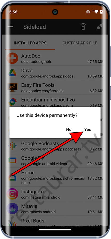 Mensaje confirmación Easy Fire Tools