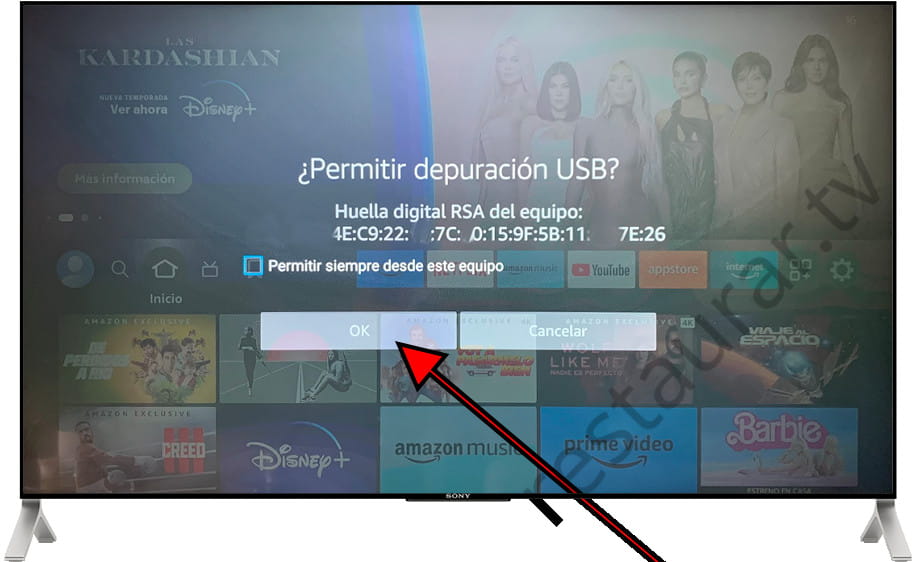 Permitir depuración USB Fire TV