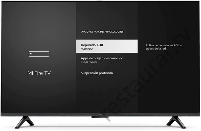 Apartado opciones para desarrolladores