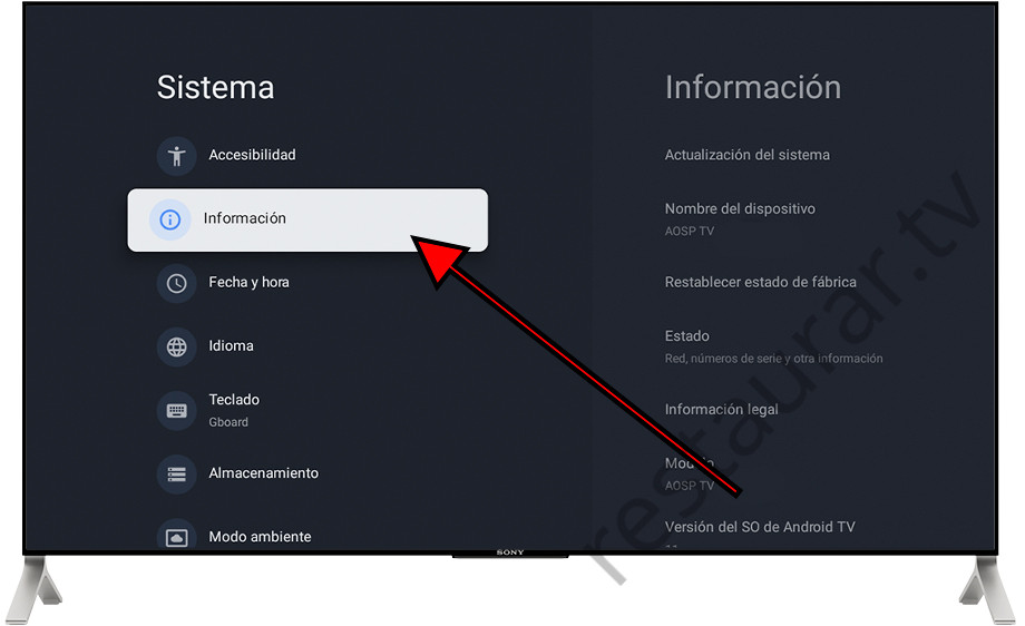 Información sistema Google TV